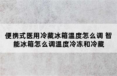 便携式医用冷藏冰箱温度怎么调 智能冰箱怎么调温度冷冻和冷藏